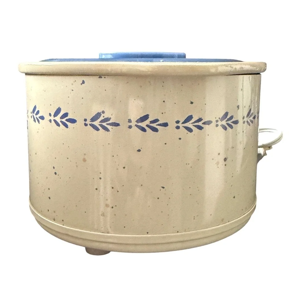 Rival Crockette Slow Cooker Cornflower Blue Crock Pot‎ BBQ Potluck Cook Vintage